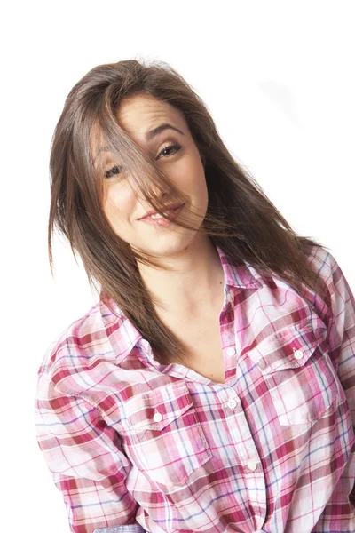 Portrét krásné mladé krátké vlasy ženy — Stock fotografie