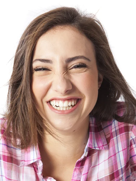 güzel bir genç kısa saçlı kadın portresi