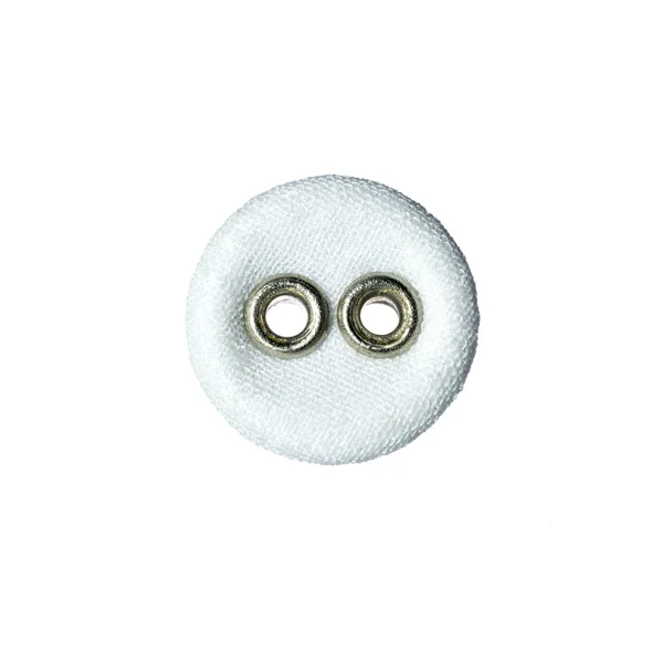 Round button with two holes made of fabric — Stock Photo, Image