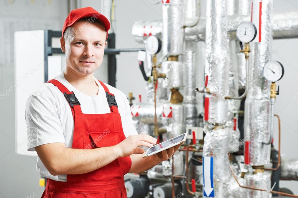 Boiler heating system inspection — Stock Photo © kalinovsky 100113292