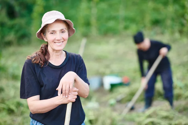 Portrait of georgian villager on farm — Stock Photo, Image