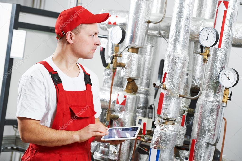Boiler heating system inspection — Stock Photo © kalinovsky 100127890