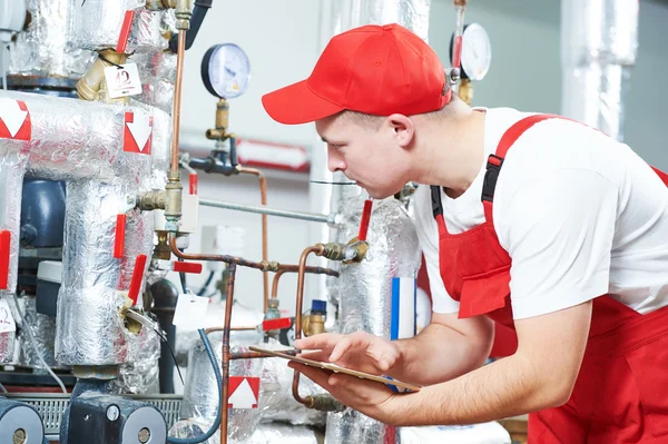 Boiler heating system inspection Stock Picture