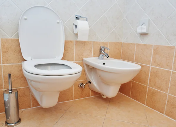 Toilet sanitary sink or bowl bidet and paper — Zdjęcie stockowe