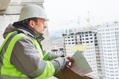 Foreman'ın inşaat mühendisi işçi portre