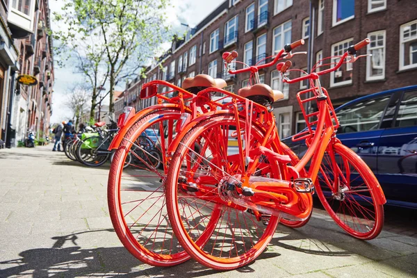 Bikes on street in city — Stock Photo, Image