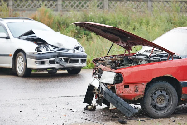 Colisão acidente de carro — Fotografia de Stock