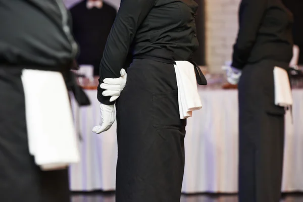 Waiter ready to service at party — Stock Photo, Image