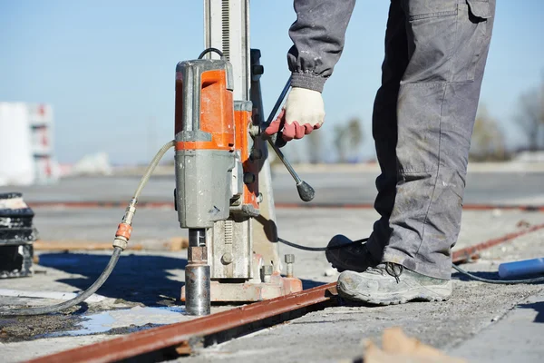 Industrial concrete drilling — Stock Photo, Image