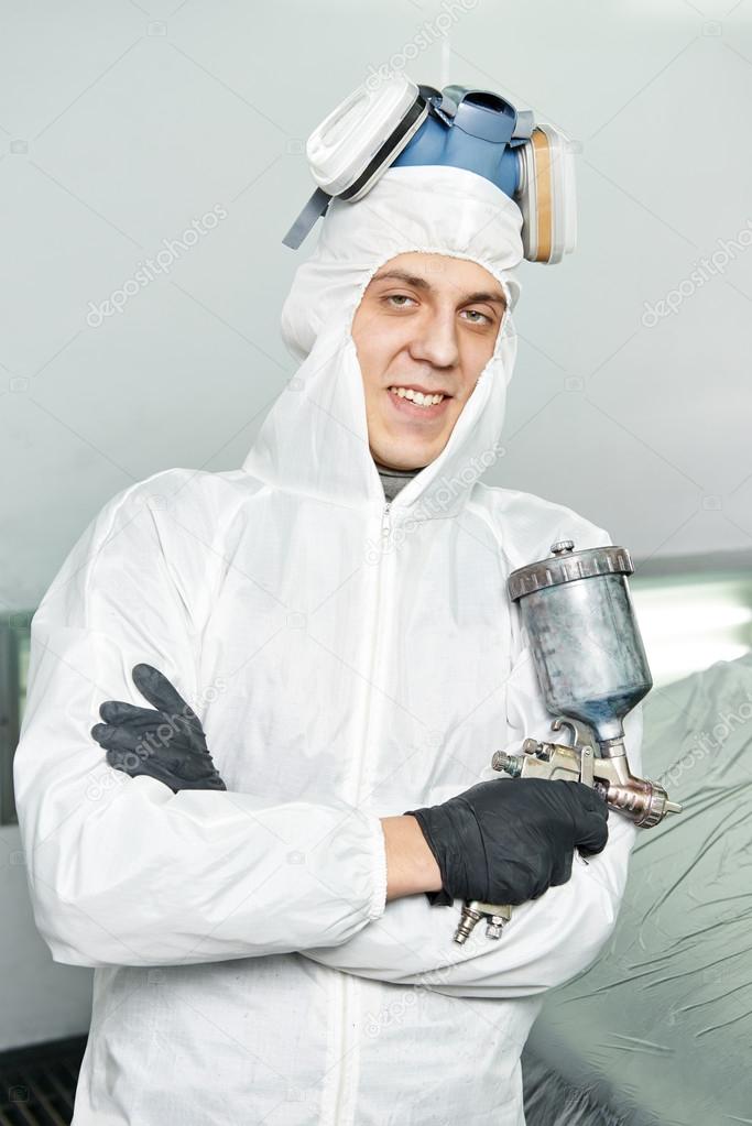 car repairman painter in chamber