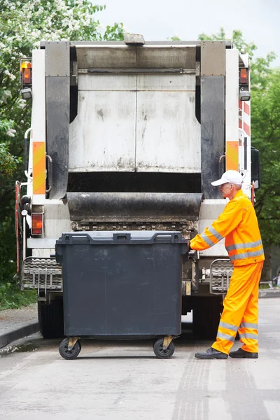 Urban recycling waste and garbage services — Stock Photo, Image