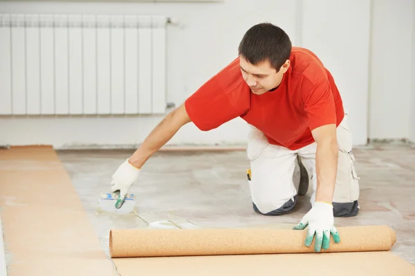 Trabajos de suelo de parquet con —  Fotos de Stock