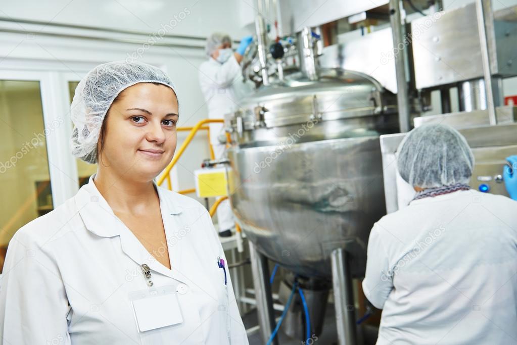 pharmaceutical factory workers