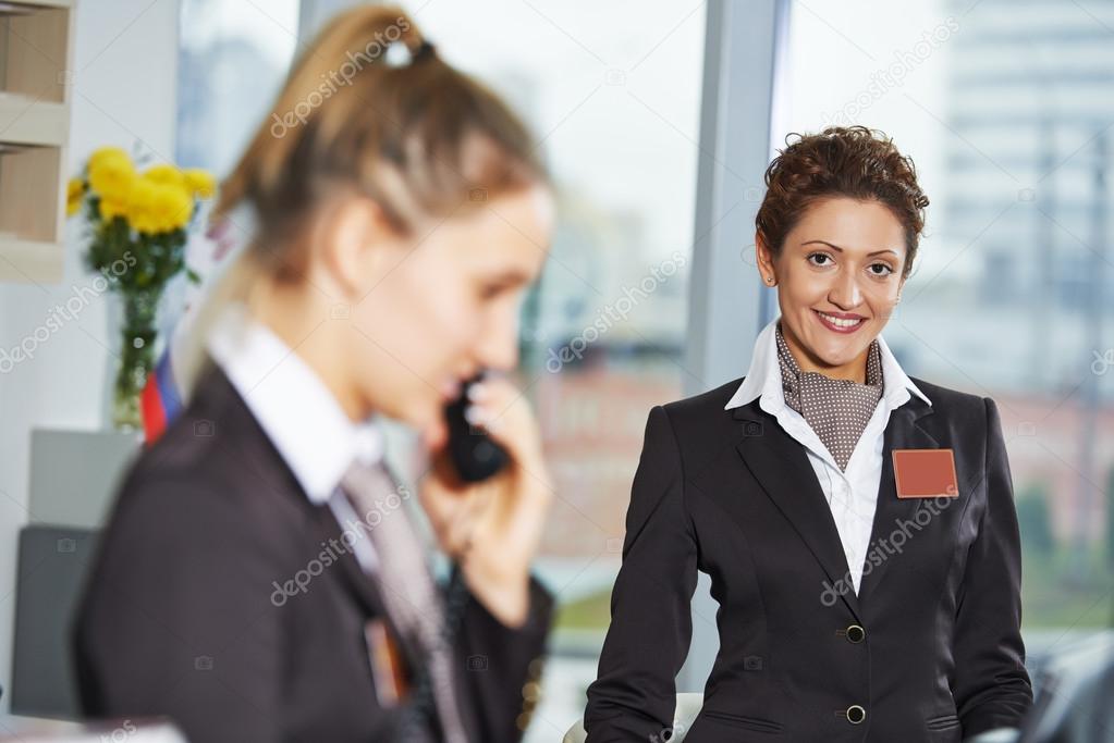 Hotel workers on reception