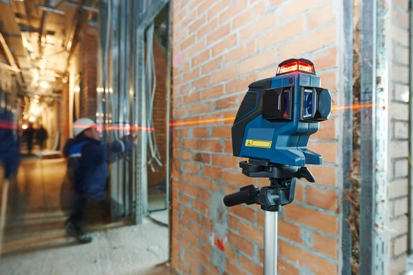 stock image laser level measurement at construction site