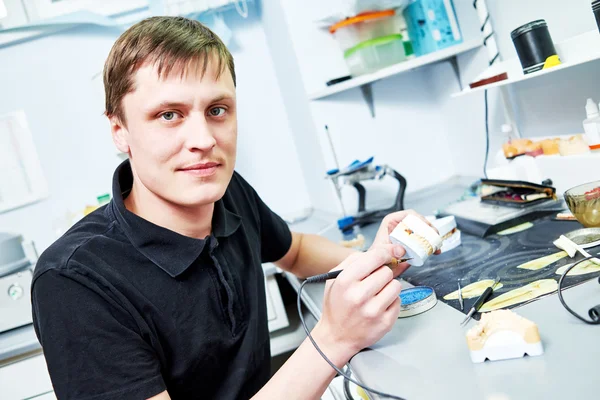 Prosthetic dentistry technician — Stock Photo, Image