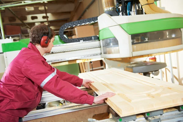 Carpentry wood door manufacture — Stock Photo, Image