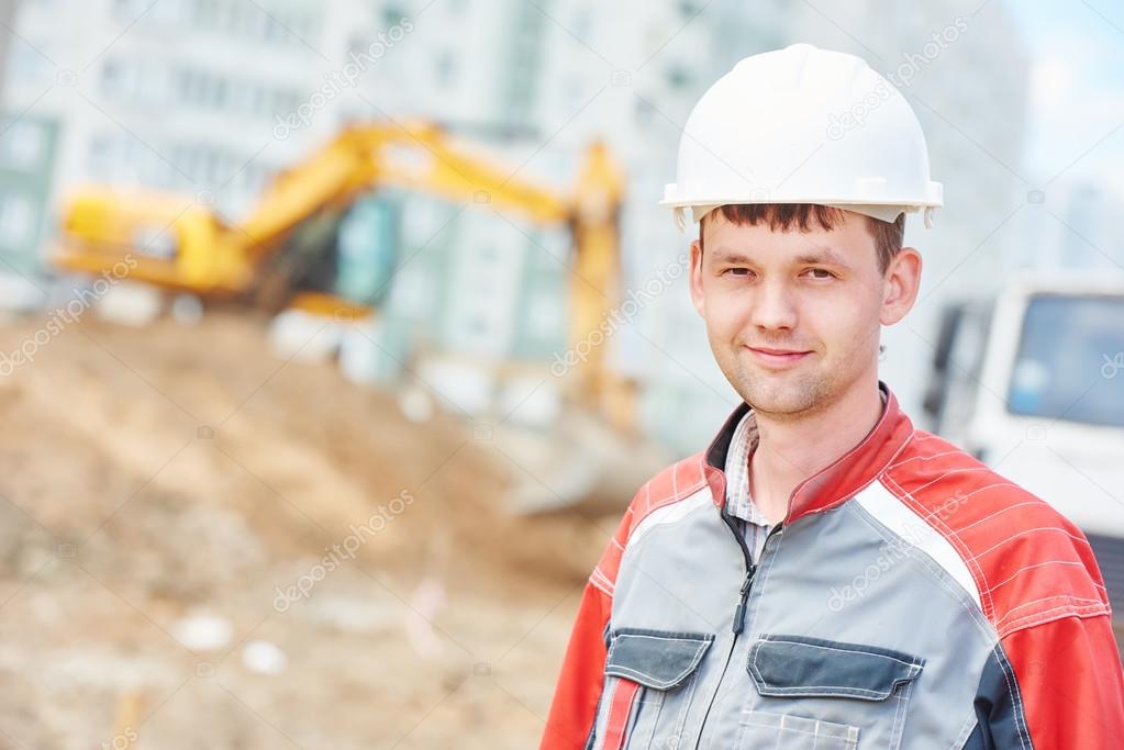 construction site manager worker portrait