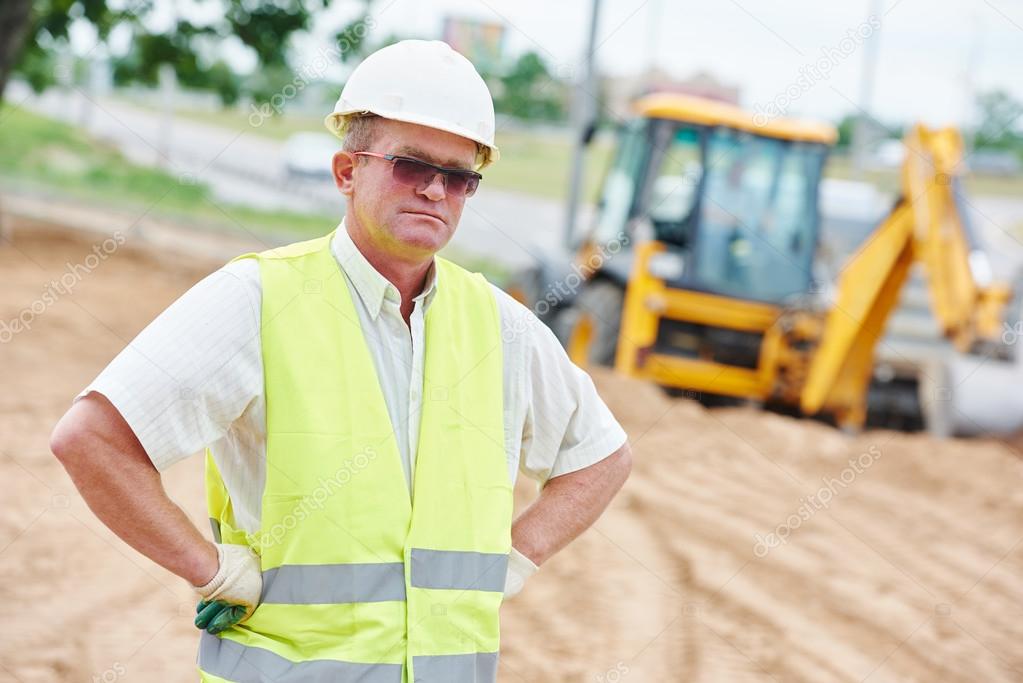 construction site manager worker portrait