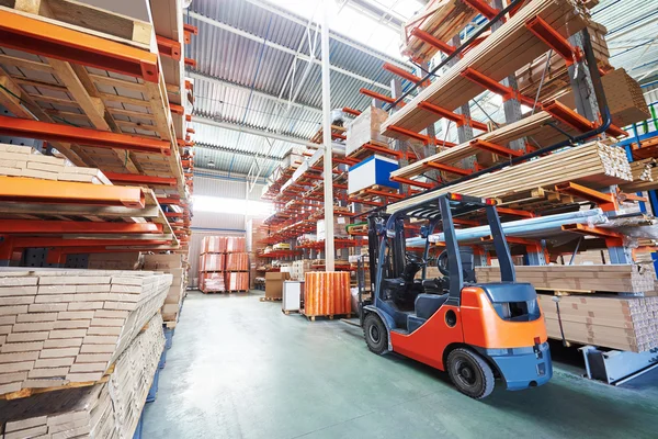 Forklift loader at warehouse — Stock Photo, Image