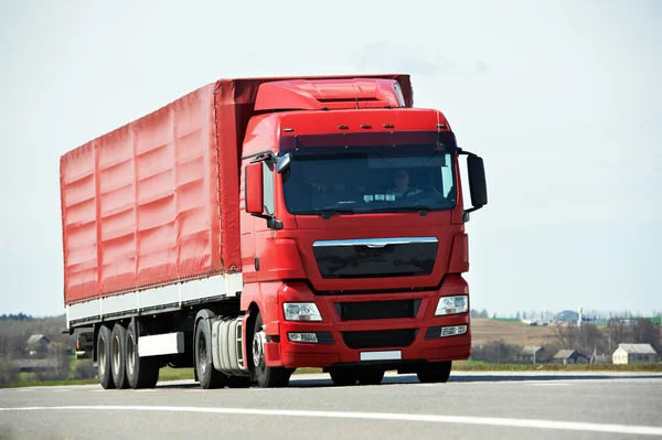 Lorry truck on highway road — Stock Photo, Image