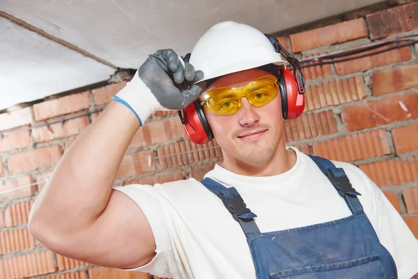 Retrato do trabalhador da construção — Fotografia de Stock