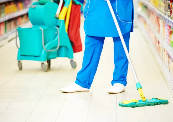 Fußbodenpflege und Reinigung — Stockfoto