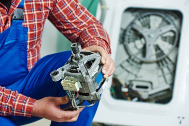 replacing engine of washing machine clipart