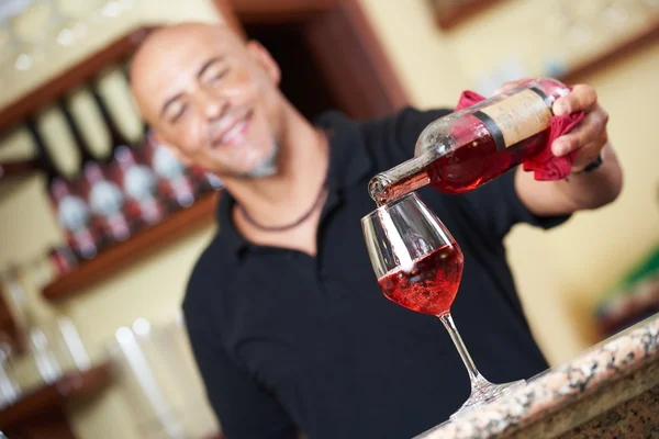 Sommelier pouring wine — Stock Photo, Image