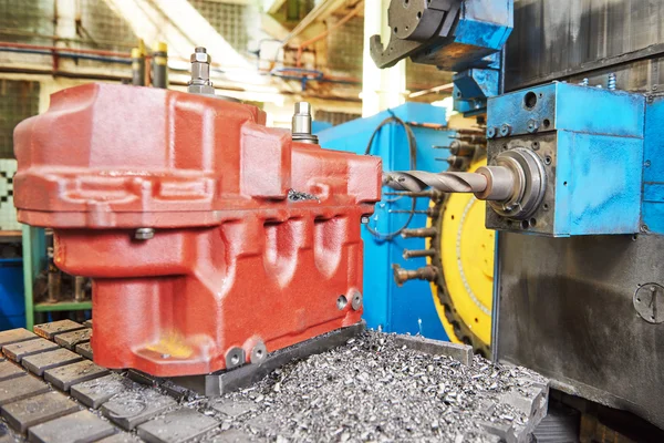 Close-up process of metal machining — Stock Photo, Image