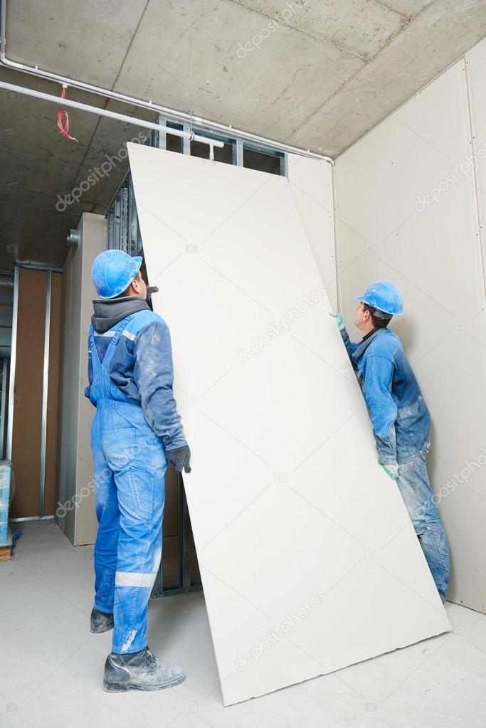 gypsum plaster board walling installation