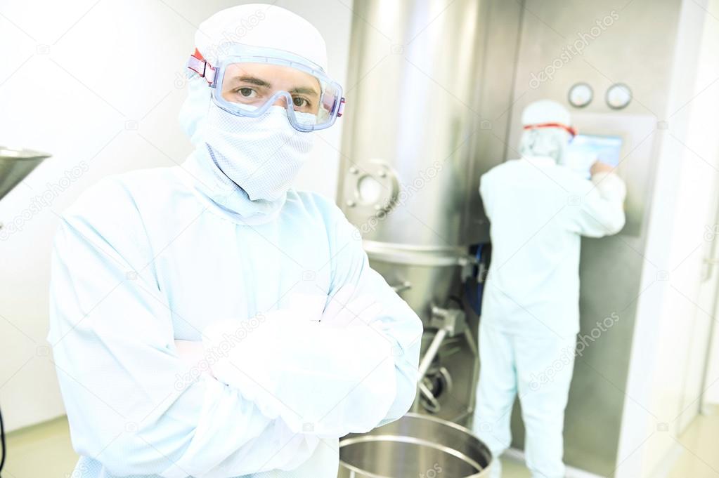 Portrait of worker  at pharmaceutical factory