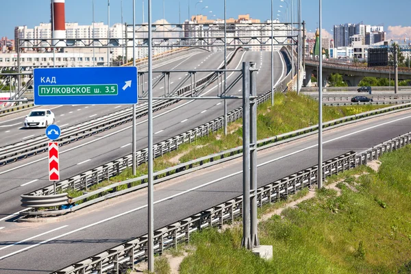 Encircling Highway Interchange Predportovaya Overpass Street Ring Road Petersburg Russia — 스톡 사진