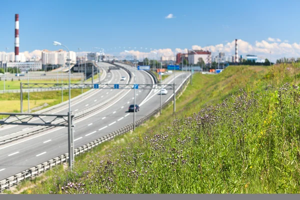 Enlace Por Carretera Salida Ruta Circunvalación Ciudad San Petersburgo Rusia — Foto de Stock