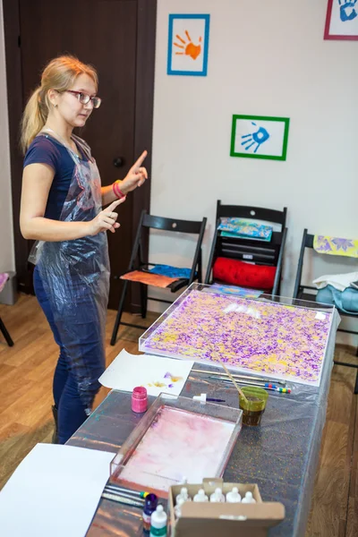 Masterclass Ebru Water Marbling — Stock Photo, Image