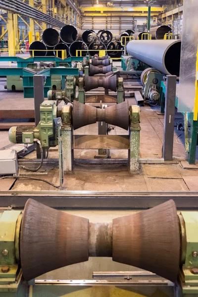 Tube Rollers Manufacture Line Pipe Rolling Factory — Stock Photo, Image