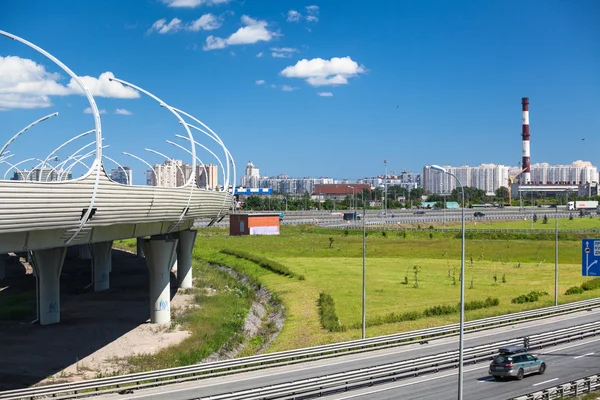 Överfart Western High Speed Diameter Whsd Över Ringleden Kad Petersburg — Stockfoto