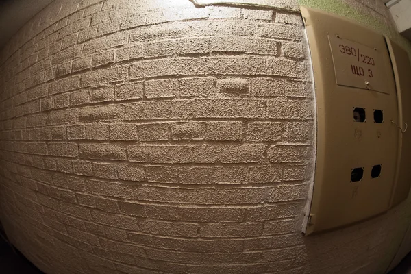 Mur Brique Trouve Dans Hall Entrée Appartement Avec Panneau Électrique — Photo