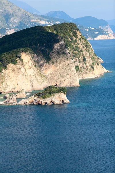 Sveti Nikola Yaklaşık Kilometreye Kadar Uzanan Karadağ Büyük Adası Budva — Stok fotoğraf