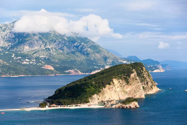 Isola Sveti Nikola San Nicola Trova Nella Riviera Budva Con — Foto Stock