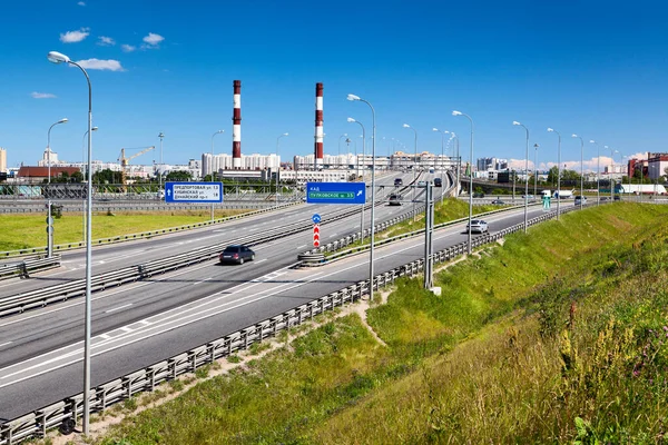 Exits Belt Highway Saint Petersburg Russia Summer Season — Stock Photo, Image
