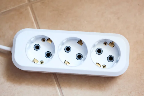 Lege Multi Plug Elektrische Stroom Strip Met Voor Uitbreiding Van — Stockfoto