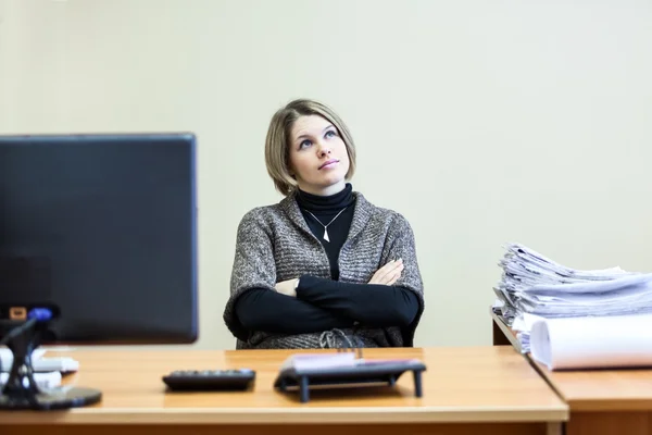 Woman with clasped hands — Stock Photo, Image