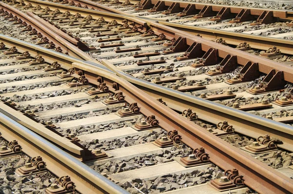 Nahaufnahme von Eisenbahnfragmenten — Stockfoto