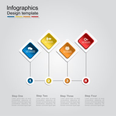 Infographic rapor şablonu. Vektör çizim.