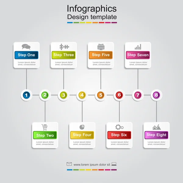 Infographic 보고서 서식 파일입니다. 벡터 일러스트 레이 션. — 스톡 벡터