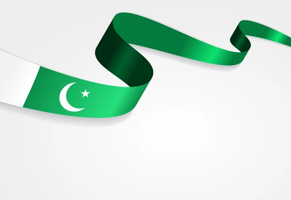 Fondo de la bandera paquistaní. Ilustración vectorial . — Vector de stock
