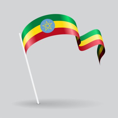 Etiyopya dalgalı bayrak. Vektör çizim.