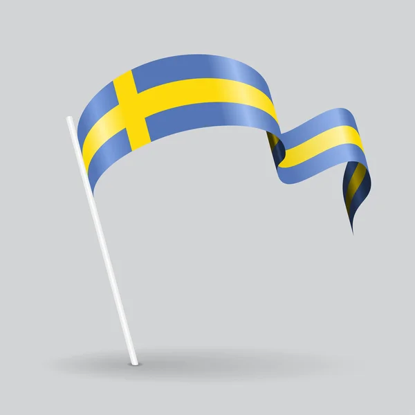 Swedish wavy flag. Vector illustration. — Stock Vector
