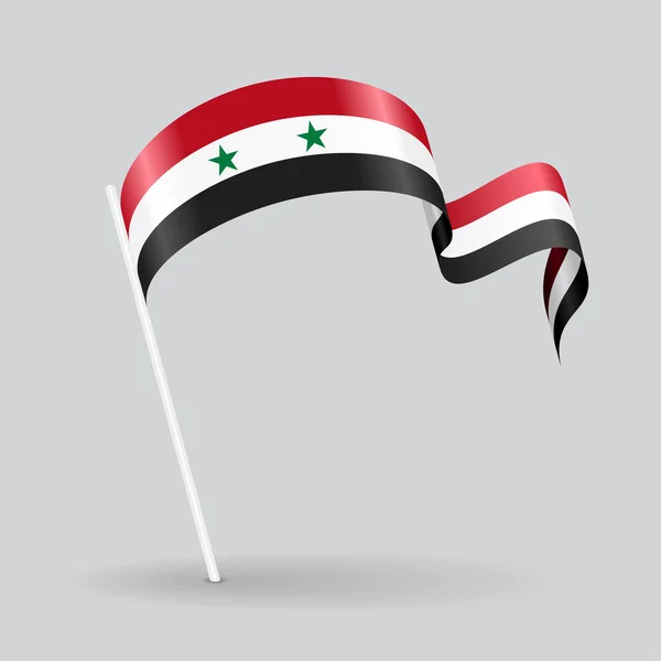 Bandera ondulada siria. Ilustración vectorial . — Vector de stock